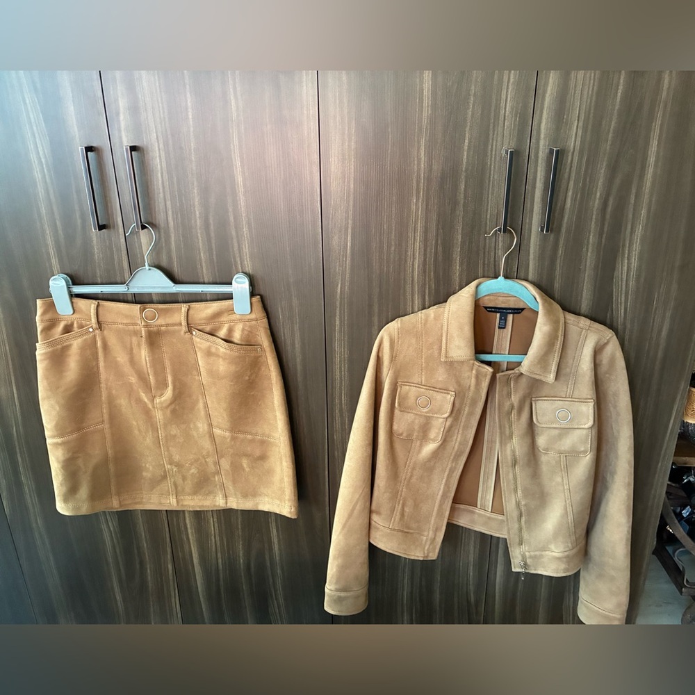 White House Black Market Camel Jacket and skirt set - Picture 3 of 11